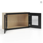 wall cabinets, black cabinets