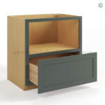 Green Shaker Microwave Base Cabinet - Image 3