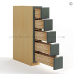 Green Shaker Base Spice Cabinet with 5 Drawers - Image 3