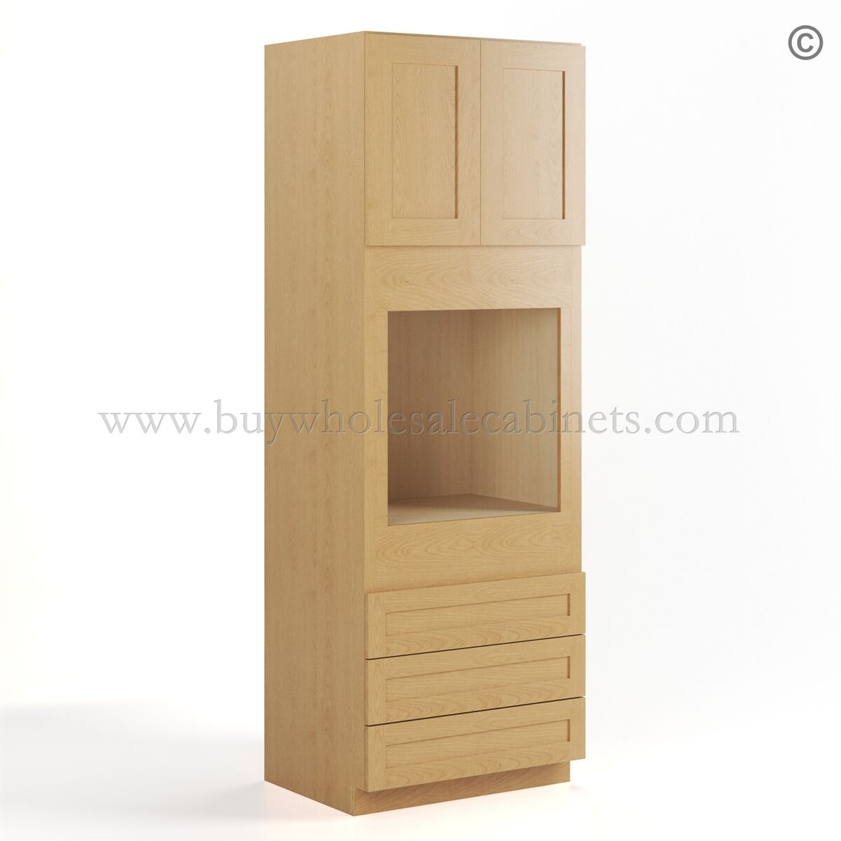 71-treasure-chest-oven-pantry-30w-closed-finish-side Treasure Chest Shaker 30" W Oven Pantry Cabinet - Image 1