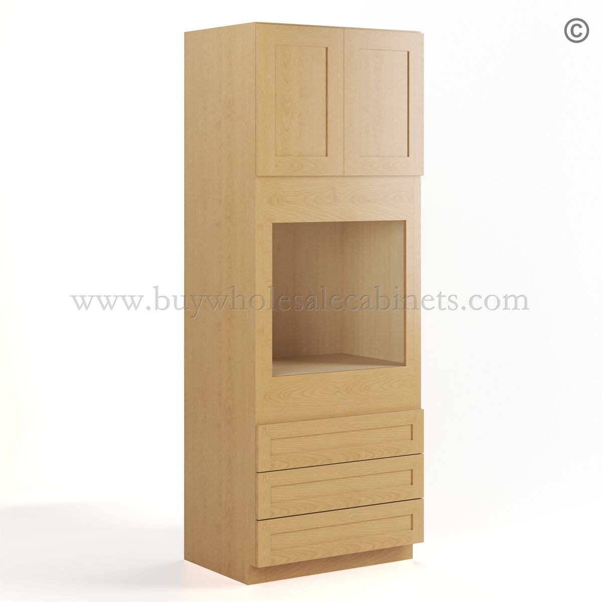 72-treasure-chest-oven-pantry-33w-closed-finish-side Treasure Chest Shaker 33" W Oven Pantry Cabinet - Image 1