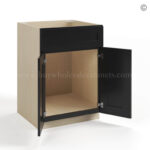 Black Shaker Single Vanity Sink Base Cabinet - Image 3