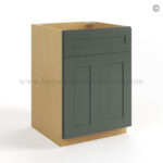 Green Shaker Single Vanity Sink Base Cabinet - Image 2