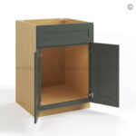 Green Shaker Single Vanity Sink Base Cabinet - Image 3
