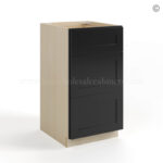 Black Shaker Vanity Three Drawer Base Cabinet - Image 2