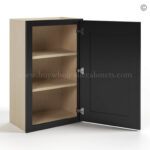 wall cabinets, black cabinets