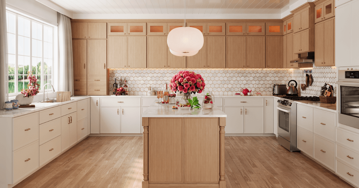 Kitchen Color Theory: White Shaker and Slim Oak