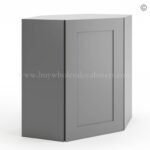 Frameless Graphite Gray 24" Wide Wall Diagonal Door - 1 Door, 1 Shelf