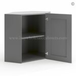 Frameless Graphite Gray 24" Wide Wall Diagonal Door - 1 Door, 1 Shelf - Image 2