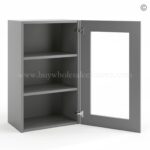 Frameless Graphite Gray Wall Mullion Door - 1 Door 2 Shelves - Glass And Clips Not Included. - Image 2