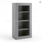 Frameless Graphite Gray Wall Mullion Door - 1 Door 3 Shelves - Glass And Clips Not Included.