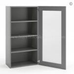 Frameless Graphite Gray Wall Mullion Door - 1 Door 3 Shelves - Glass And Clips Not Included. - Image 4