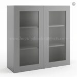 Frameless Graphite Gray Wall Mullion Door 36"H - 2 Door 2 Shelves - Glass And Clips Not Included. - Image 3