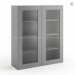 Frameless Graphite Gray Wall Mullion Door 42"H - 2 Door 3 Shelves - Glass And Clips Not Included. - Image 3