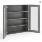 Frameless Graphite Gray Wall Mullion Door 42"H - 2 Door 3 Shelves - Glass And Clips Not Included. - Image 4