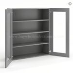 Frameless Graphite Gray Wall Mullion Door 42"H - 2 Door 3 Shelves - Glass And Clips Not Included. - Image 2