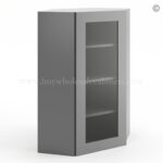 Frameless Graphite Gray Wall Diagonal Mullion Door - 1 Door 3 Shelves - No Glass - Image 3