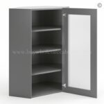 Frameless Graphite Gray Wall Diagonal Mullion Door - 1 Door 3 Shelves - No Glass - Image 4