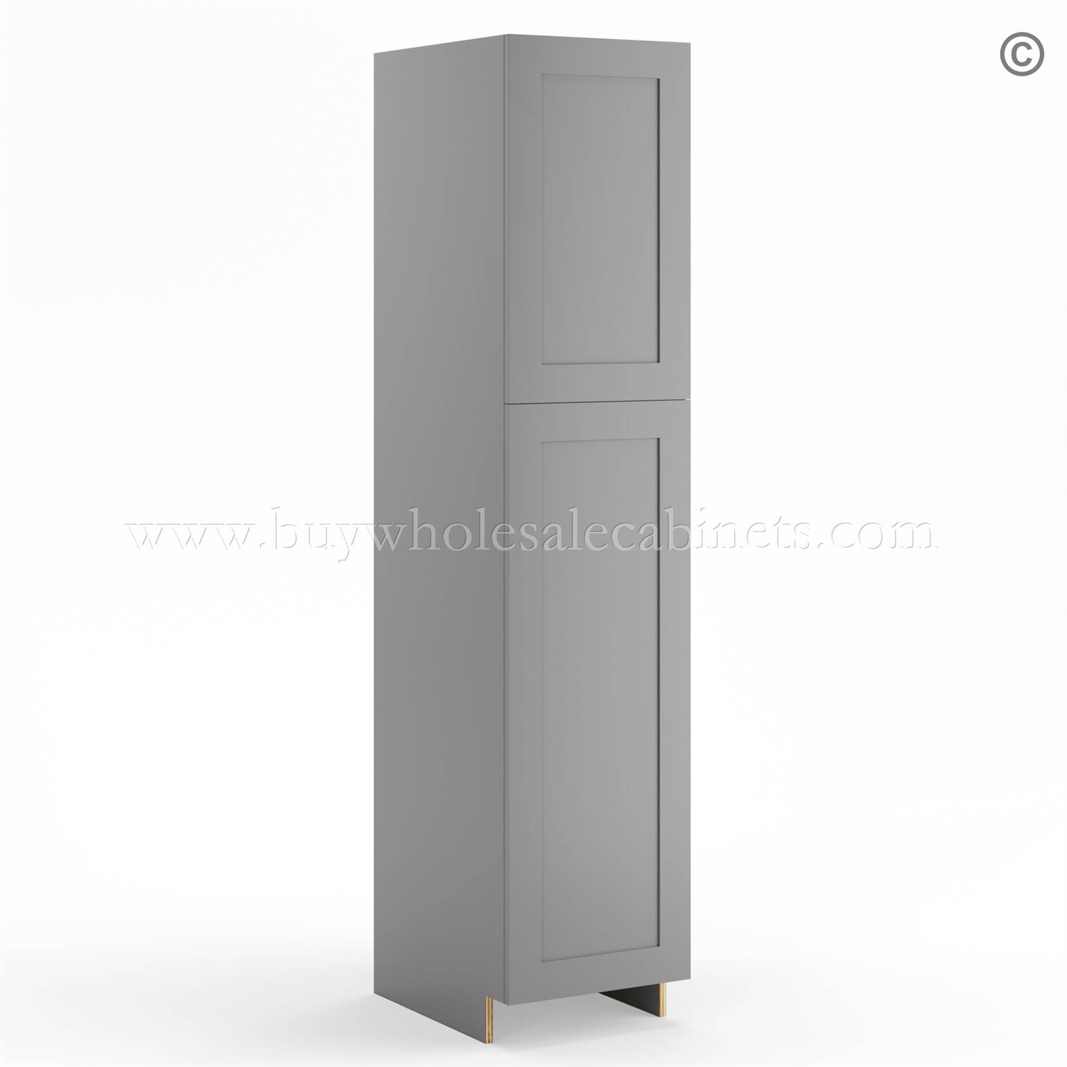 50-stom-gray-single-door-pantry-cabinet-closed Frameless Graphite Gray Pantry Cabinet - Single Door - Image 1