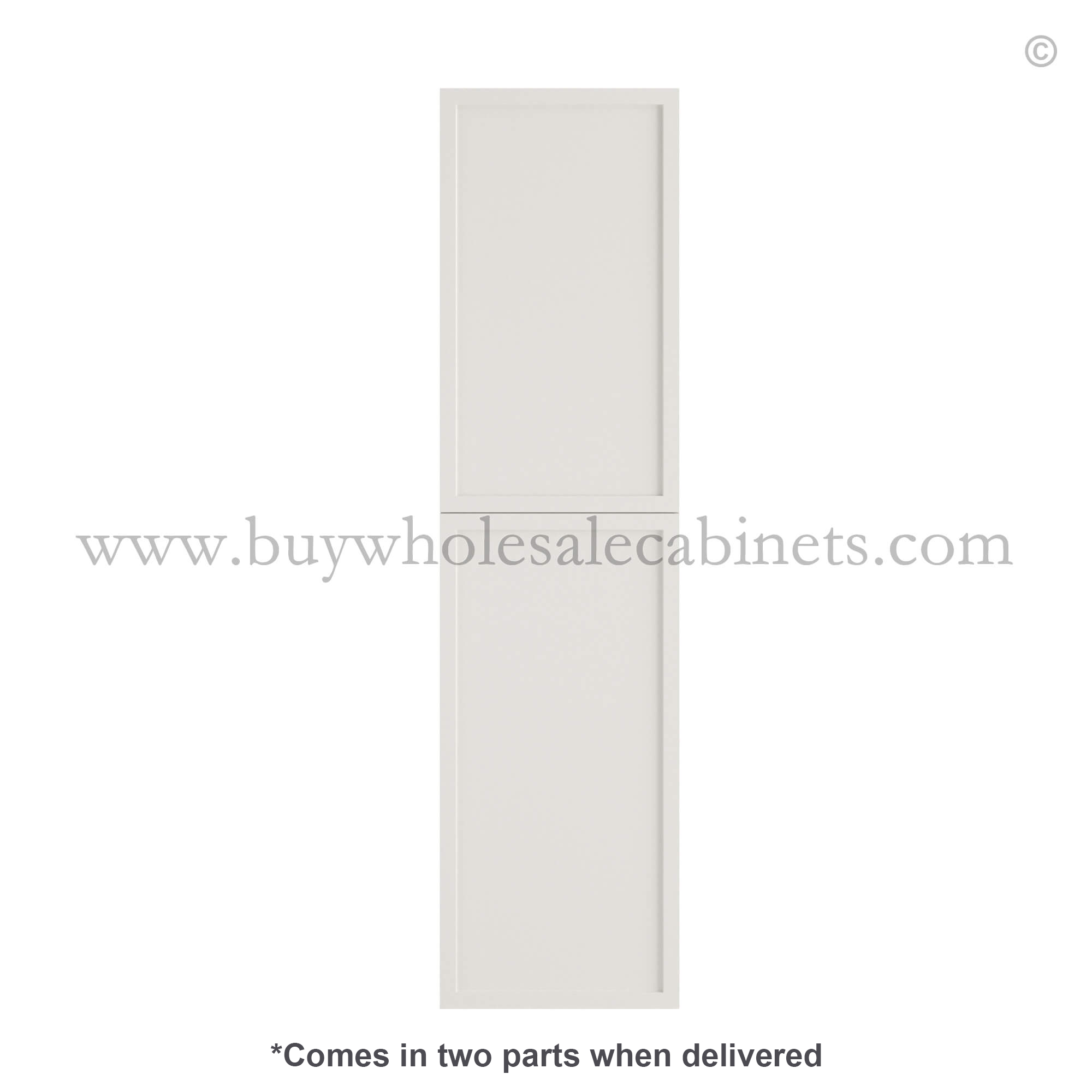 58-Slim-Shaker-White- Dove White Slim Shaker Tall Decorative Door Panel - Image 1