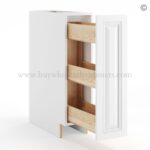 Frameless White Deco Base Spice Rack Pull Out - 1 Full Height Door - Image 2
