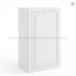Frameless White Deco 30" Tall Deep Wall Cabinet - 1 Door 2 Shelves