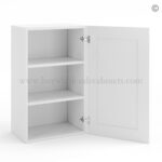 Frameless White Deco 30" Tall Deep Wall Cabinet - 1 Door 2 Shelves - Image 2