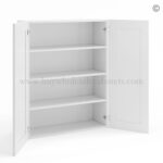 Frameless White Deco 42" Tall Wall Cabinet - 2 Doors 3 Shelves - Image 2
