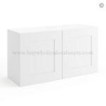 Frameless Modern White Shaker Deep Wall Cabinet - 2 Doors No Shelf - 12"D, 30"W