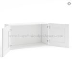 Frameless Modern White Shaker Deep Wall Cabinet - 2 Doors No Shelf - 12"D, 30"W - Image 2