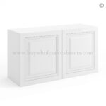 Frameless White Deco Deep Wall Cabinet - 2 Doors No Shelf - 12"D, 24"W