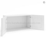 Frameless White Deco Deep Wall Cabinet - 2 Doors No Shelf - 12"D, 24"W - Image 2