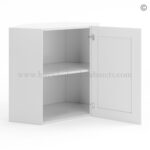 Frameless White Deco 24" Wide Wall Diagonal Door - 1 Door, 1 Shelf - Image 2