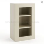 Frameless Ivory White Wall Mullion Door - 1 Door 2 Shelves - Glass And Clips Not Included.