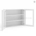 Frameless White Deco Wall Mullion Door 30"H - 2 Door 2 Shelves - Glass And Clips Not Included. - Image 2