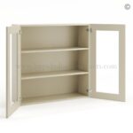 Frameless Ivory White Wall Mullion Door 36"H - 2 Door 2 Shelves - Glass And Clips Not Included. - Image 2