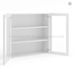 Frameless White Deco Wall Mullion Door 36"H - 2 Door 2 Shelves - Glass And Clips Not Included. - Image 2