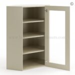 Frameless Ivory White Wall Diagonal Mullion Door - 1 Door 3 Shelves - No Glass - Image 2