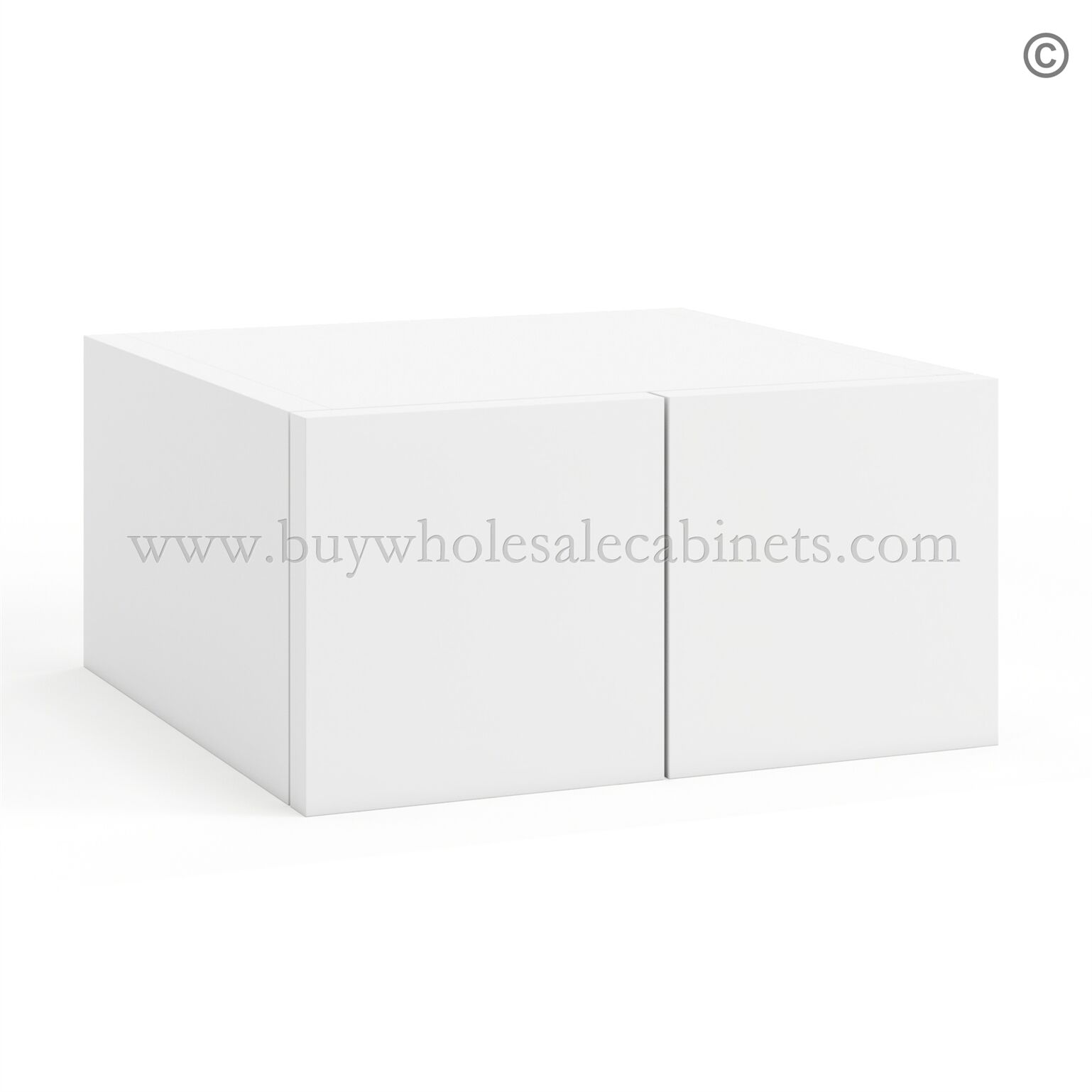 47-modern-white-small-drawer-wall-cabinet-two-drawers-closed Frameless Modern White Shaker Wall Small Drawers - 2 Drawers - Image 1