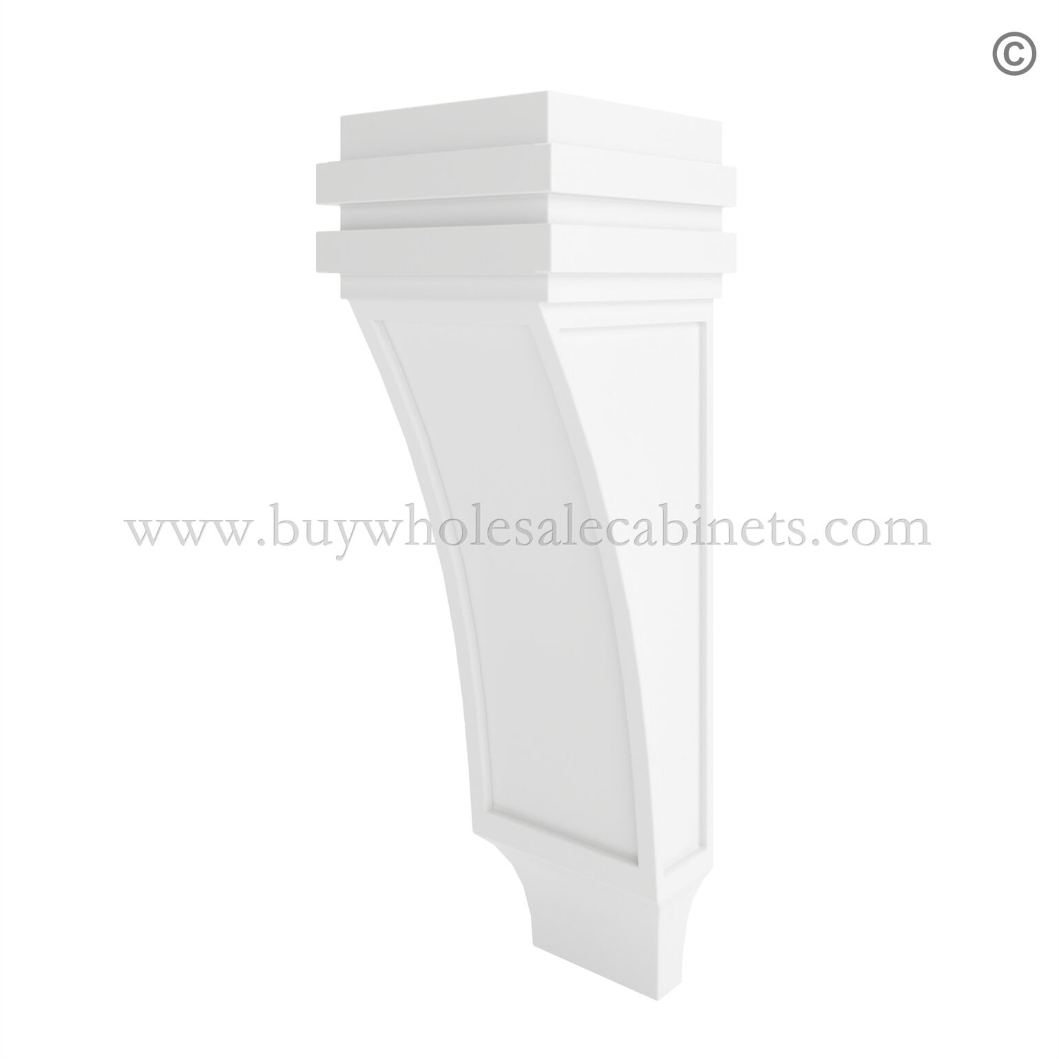 62-modern-white-corbel-square-medium Frameless Modern White Shaker Corbel Medium - Image 1
