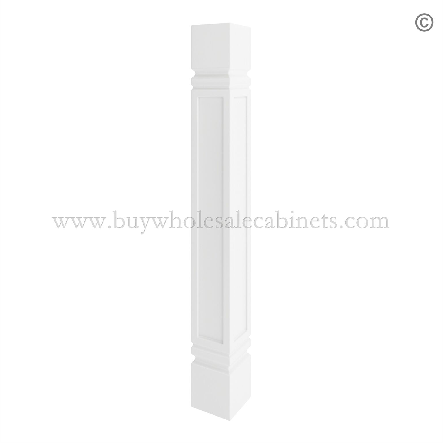 63-modern-white-square-spool-spindle-leg Frameless Modern White Shaker Square Spool/Leg - Image 1