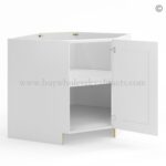 Frameless White Deco Base Diagonal Cabinet 1 Door (Excludes Metal Lazy Susan Insert) - Image 2