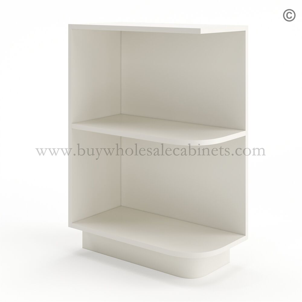 15-pearl-white-open-end-base-shelf-right Frameless Pearl White Base Open End Shelf - Image 1