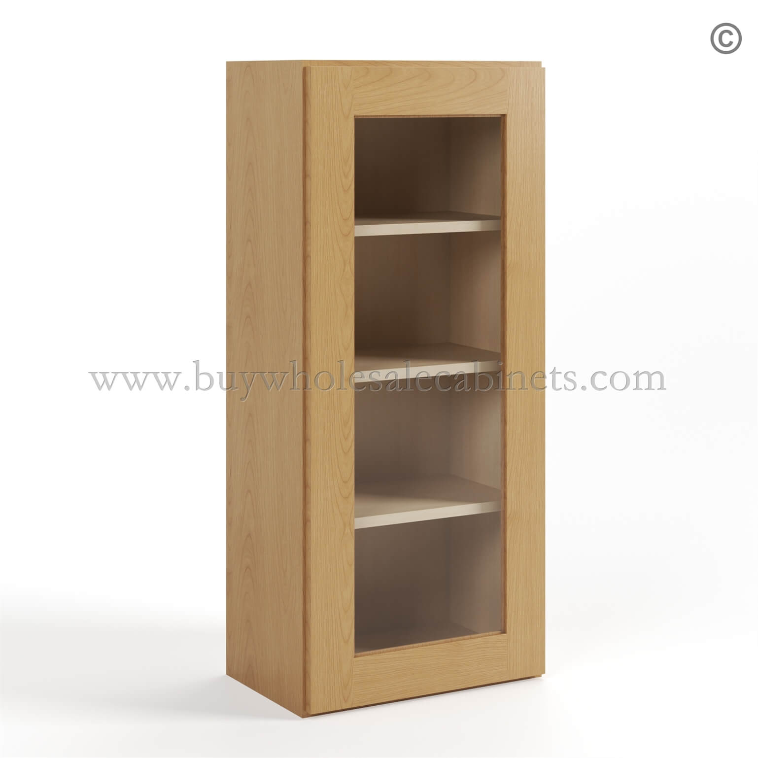 Treasure Chest Shaker 42 H Single Door Wall Cabinet with Glass Door