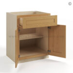 Double Shaker Smokey Gray Base Cabinet with Double Doors & Single Drawer - Image 3