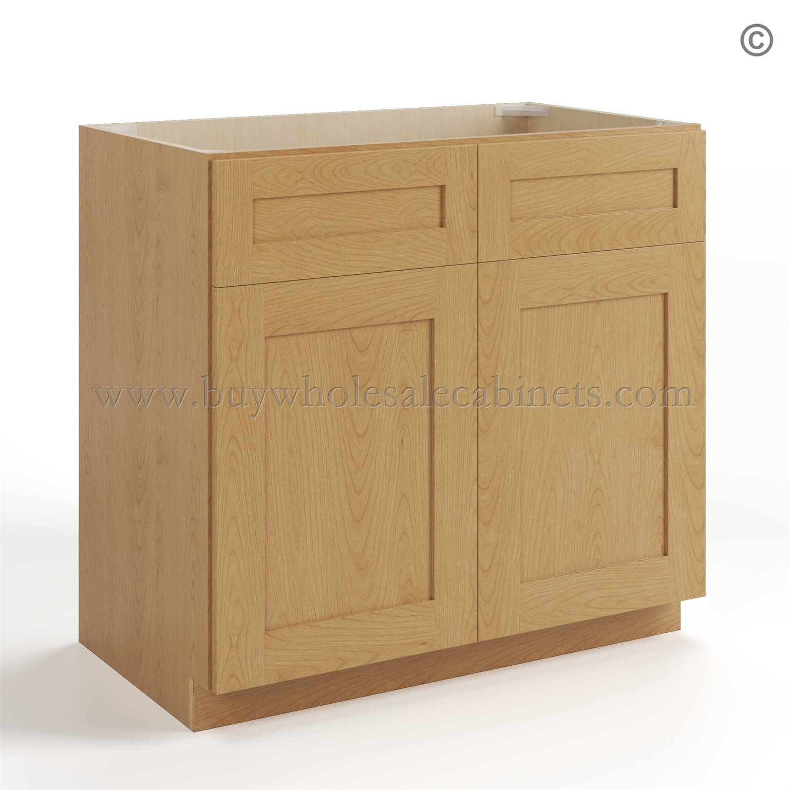 Treasure Chest Shaker Double Vanity Sink Base Cabinet