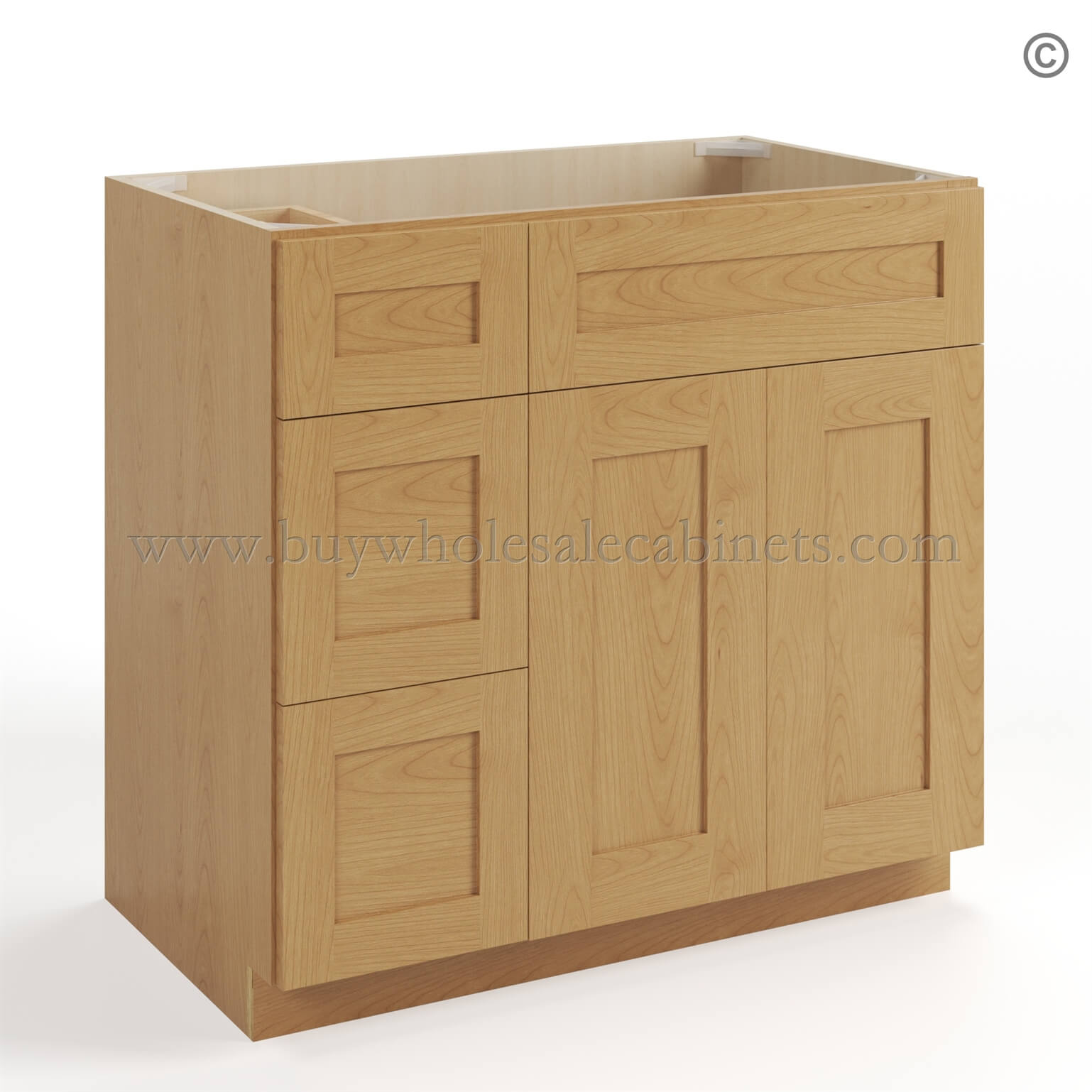 Treasure Chest Shaker 36 W Vanity Combo with Drawers