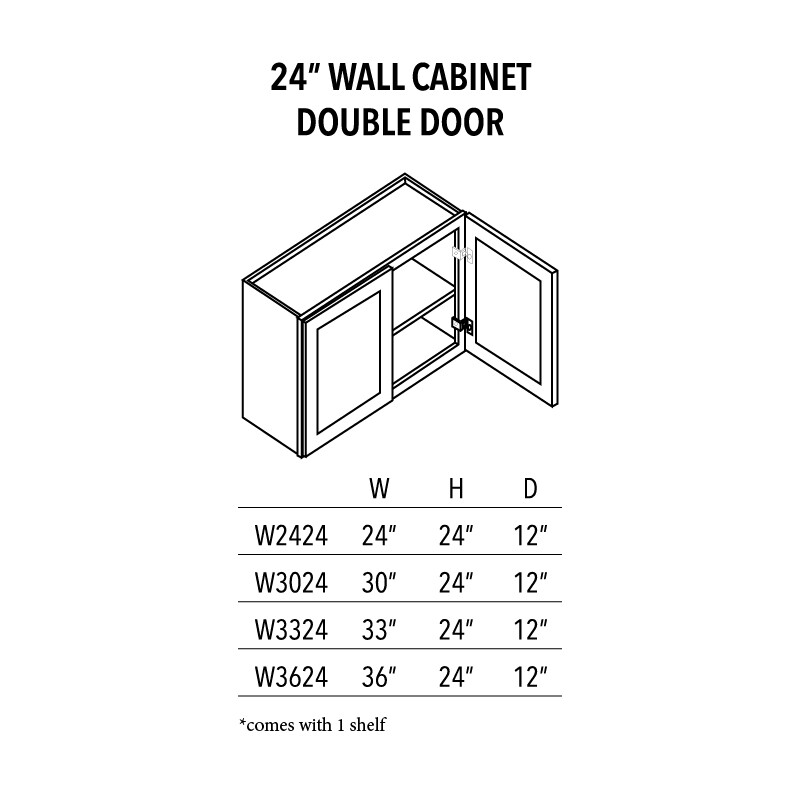 Unfinished Shaker Wall Cabinet 24" - Image 1