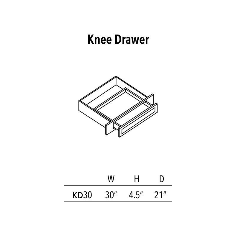 Unfinished Shaker Knee Drawer - Image 1