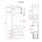 Double Shaker Smokey Gray 30" W Oven Pantry Cabinet - Image 4